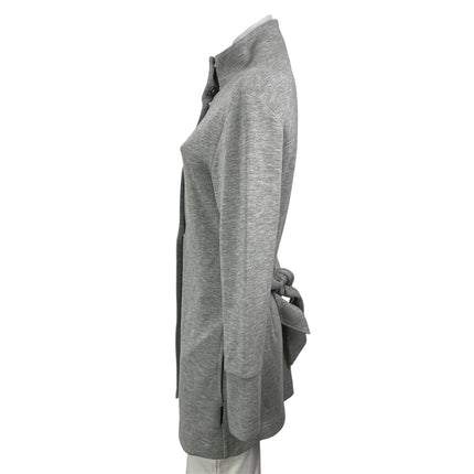 Varley Women's Gray High Neck Long Sleeve Snap Tie Waist Wrap Coat Jacket Size M