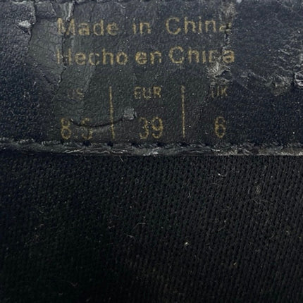 ALDO Glitteratti Black Patchworks Lace Up High Heels Ankle Combat Boots Size 8.5