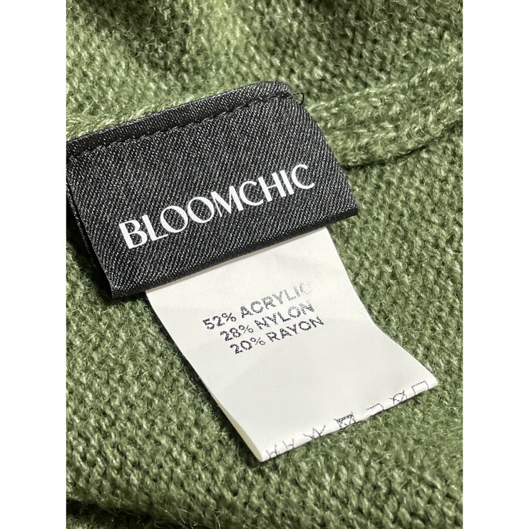Bloomchic Women Green Floral Daisy Long Sleeve Knit Crew Neck Sweater Top 22/24