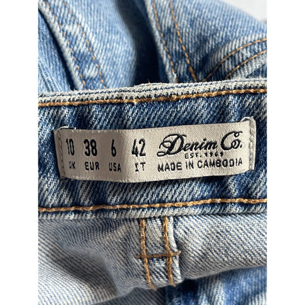 Denim & Co. Women's Blue Mid Rise Frayed Raw Hem Skinny Denim Jeans Pants Size 6