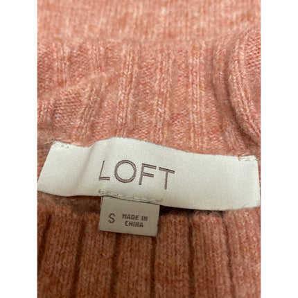LOFT Women's Brown Ribbed Knit Turtlemeck Long Sleeve Cozy Sweater Top Size S