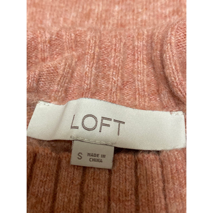 LOFT Women's Brown Ribbed Knit Turtlemeck Long Sleeve Cozy Sweater Top Size S