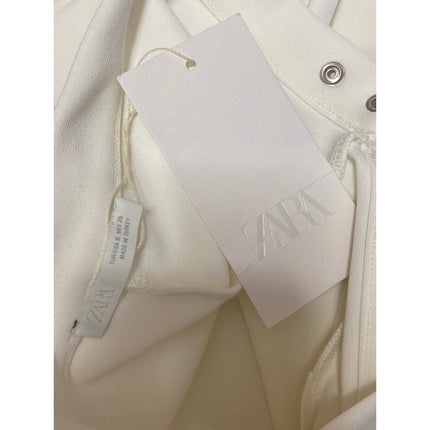 NEW Zara Women's White High Rise Flare Bootcut Bell Bottom Trousers Pants Size S