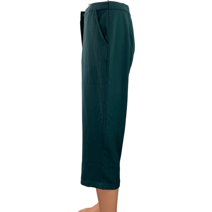 Vero Moda Women's Green High Waisted Straight Leg Ankle Capri Trousers Pants M