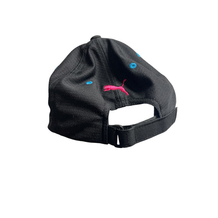 Puma Women's Black Logo Patch Breathable Velcro Strapback Hat Cap Size OS