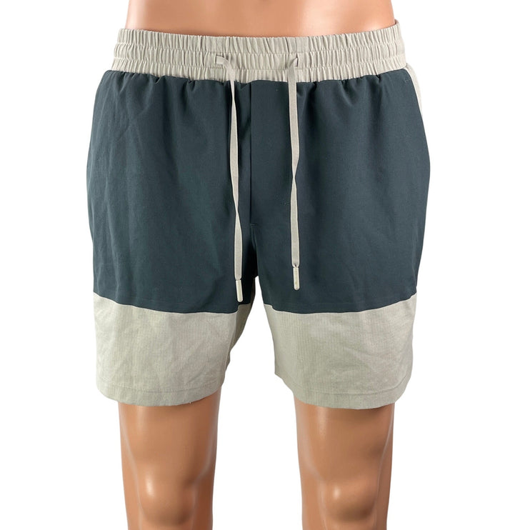 Lululemon Lane Line 6"In Nightcap Silverstone Men Gray Beige Colorblock Shorts M
