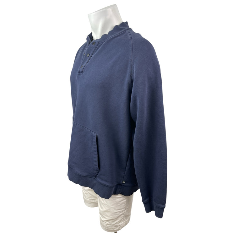 Ted Baker Men's Navy Blue Mock Neck Long Sleeve Henley Sweater Sweatshirt Top 6