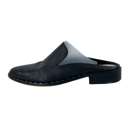 Sam Edelman Lewellyn Black Studded Leather Almond Toe Flats Loafer Mules Size 7