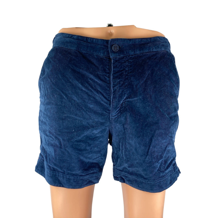 Orlebar Brown Men's Blue Corduroy Mid Rise Cuffed Hem Casual Chino Shorts Sz 30