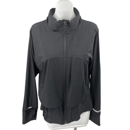 Sweaty Betty Women's Black Long Sleeve Full Zip Athletic Track Jacket Size L