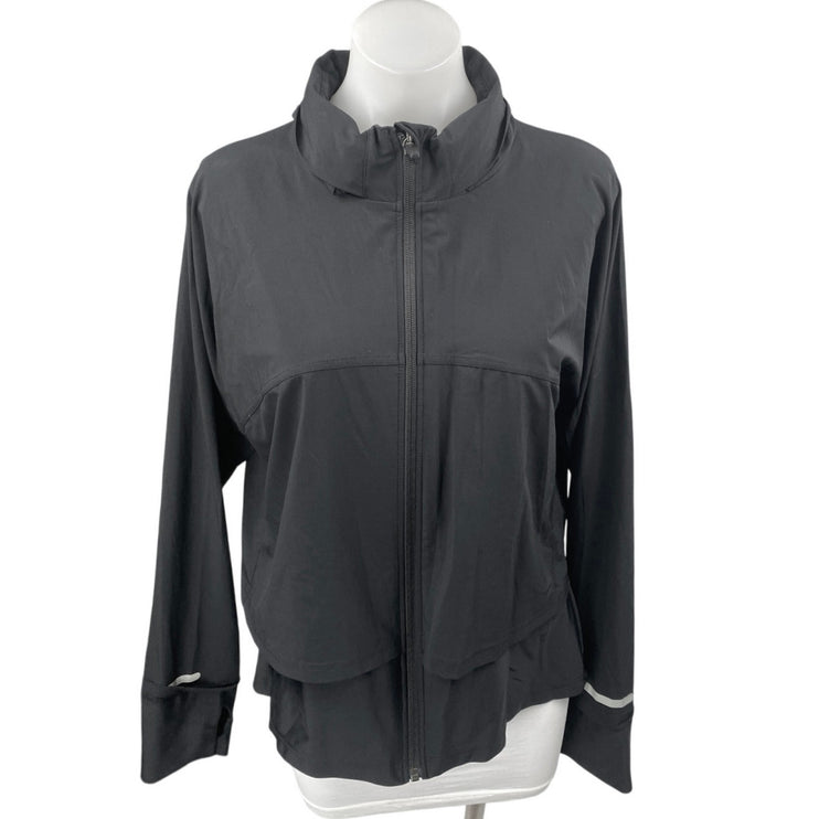 Sweaty Betty Women's Black Long Sleeve Full Zip Athletic Track Jacket Size L