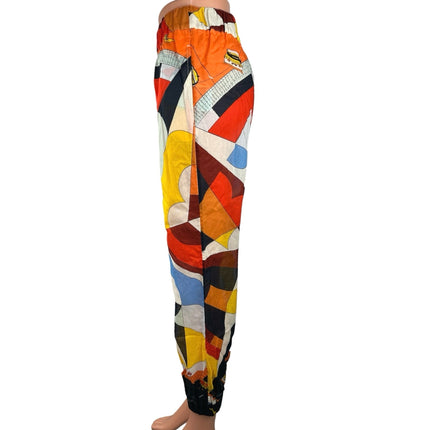 TORY BURCH Multicolor Geometric Print Tapered Leg Pull-On Casual Beach Pant XS