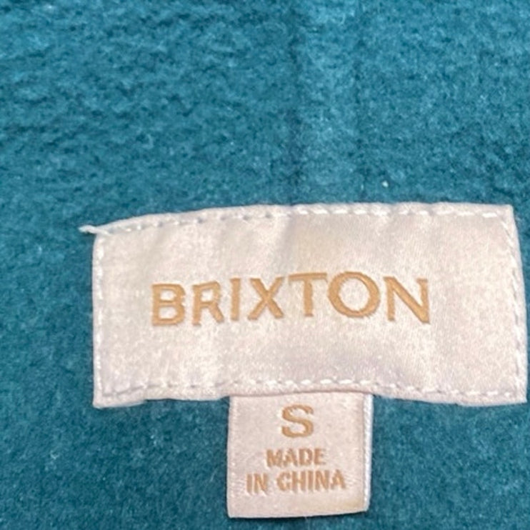 Brixton Women's Teal Green Long Sleeve Fleece Button Down Sweater Jacket Size S