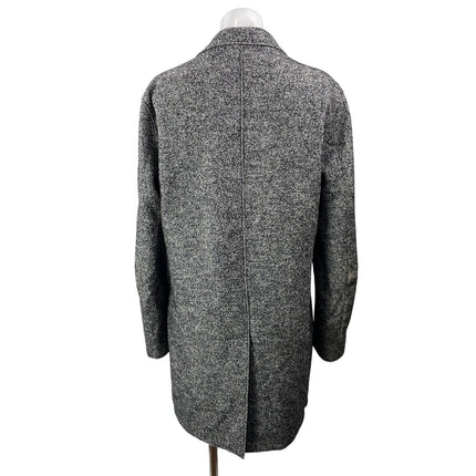 Reiss Women's Dark Gray Wool Long Sleeve Notch Lapel Trench Coat Jacket Size M