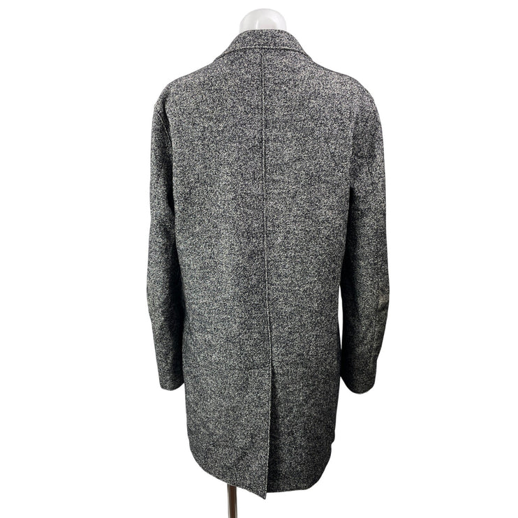 Reiss Women's Dark Gray Wool Long Sleeve Notch Lapel Trench Coat Jacket Size M