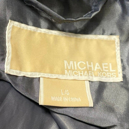 Michael Kors Gray Down Hoodie Hooded Long Sleeve Quilted Puffer Jacket Size L