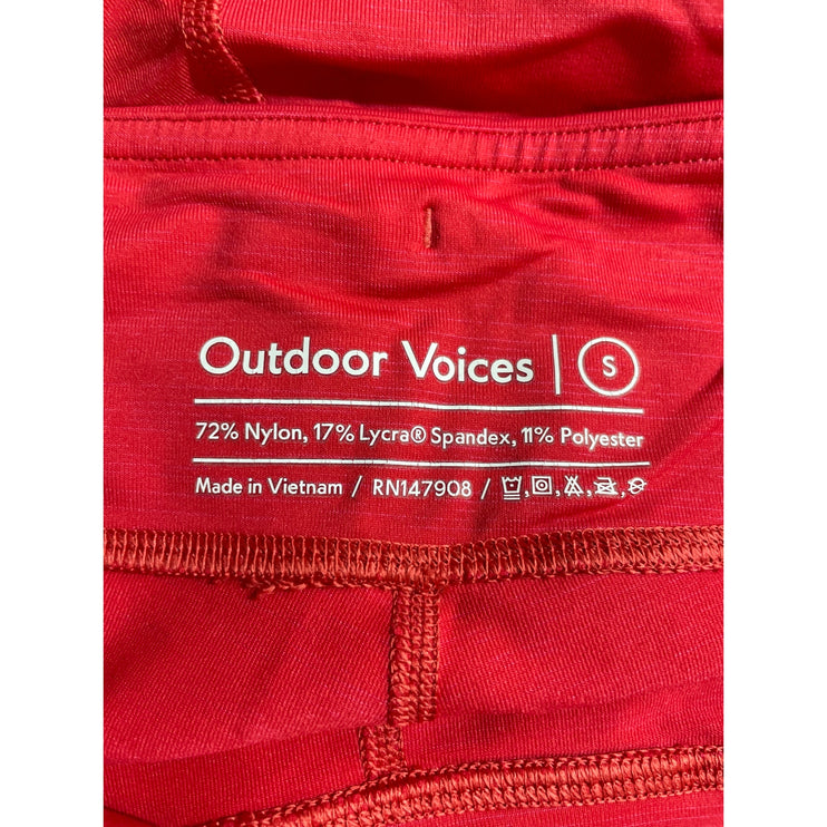 Outdoor Voices Women's Red Mid Rise Yoga Running Athletic Biker Shorts Size S
