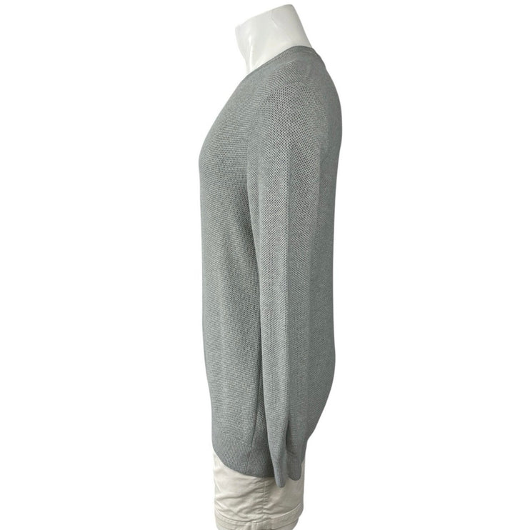 GAP Men's Gray Waffle Knit Crew Neck Long Sleeve Sweater Sweatshirt Top Size M