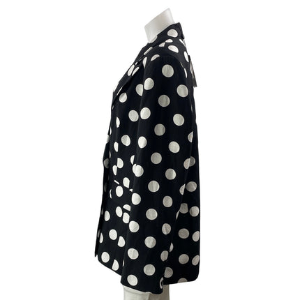 NEW Elie Tahari Black White Polka Dots Double Breasted Blazer Coat Jacket Sz 12