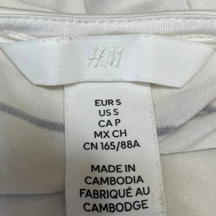 H&M White Black Sleeveless Striped Square Cami Camisole Tank Bodysuit Top Size S