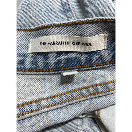 Denim Forum The Farrah High Rise Blue Baggy Straight Wide Leg Jeans Pants Sz 27