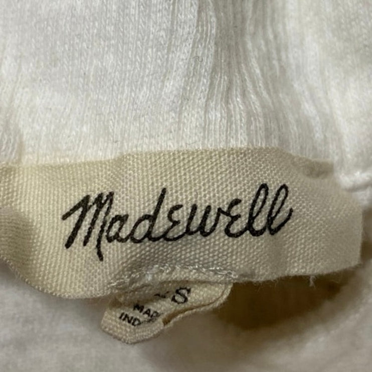 Madewell Women's White Short Sleeve Pocket Cotton Button Up Shirt Top Size XS