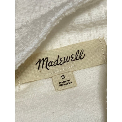 Madewell Women's White Sleeveless Loop Terry Tie Ruffle Strap Tank Top Size M
