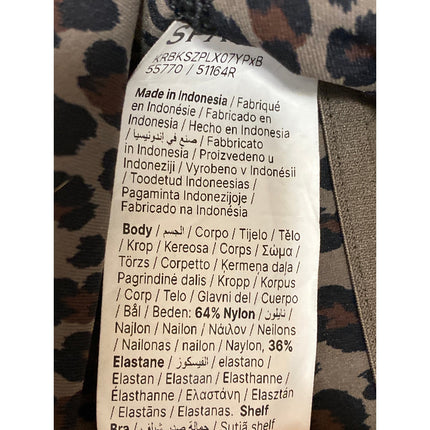 Spanx Multicolor Leopard Yoga Crop Top Athletic Leggings Pants 2 Piece Set XS