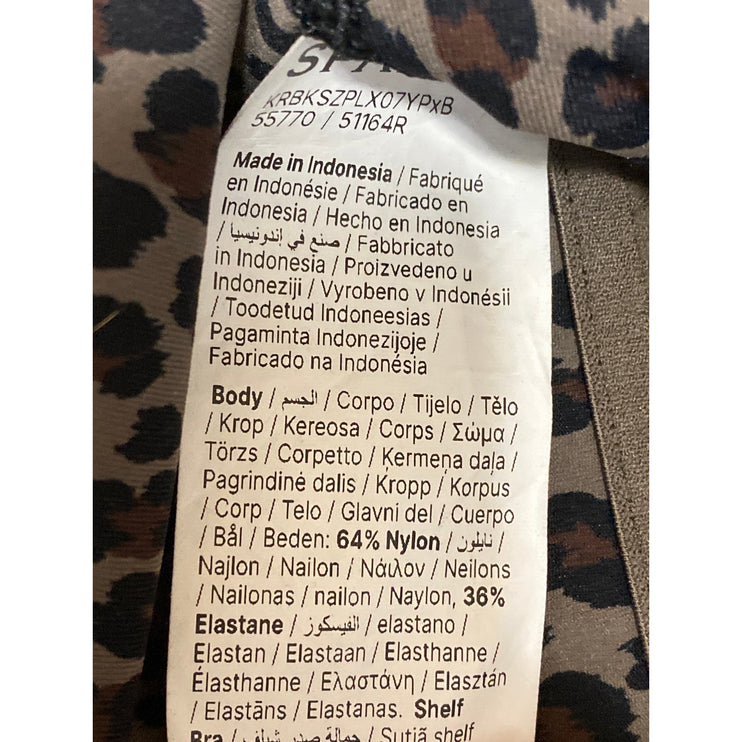 Spanx Multicolor Leopard Yoga Crop Top Athletic Leggings Pants 2 Piece Set XS