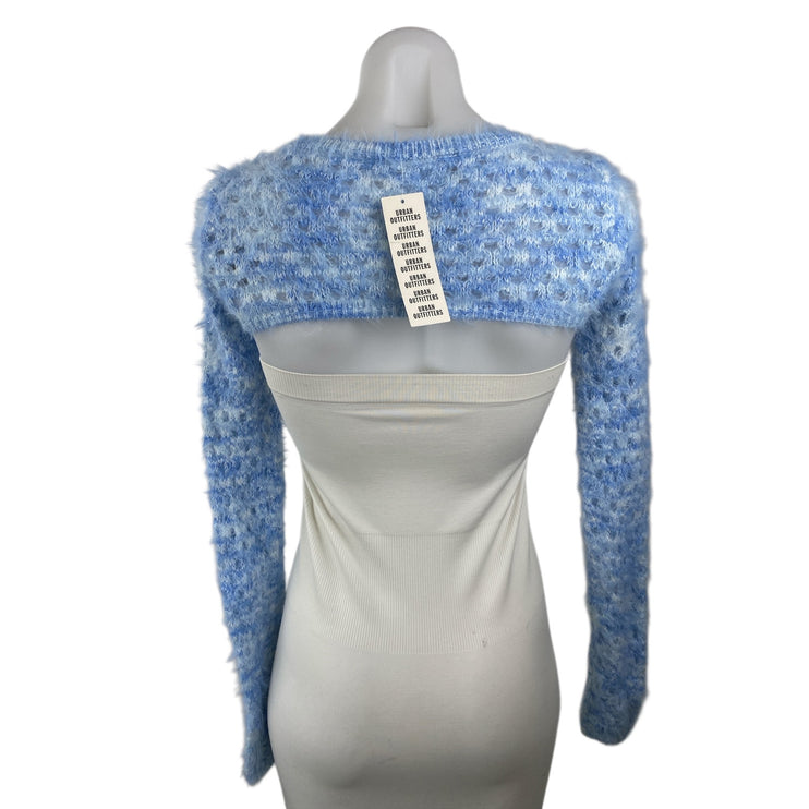 NEW Urban Outfitters Whitney Fuzzy Knit Long Sleeve Shrug Bolero Sweater Top S