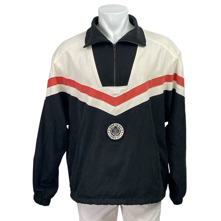 Honor The Gift Brushed Poly Track Black White Long Sleeve Anorak Coat Jacket L