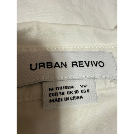 Urban Revivo White Sleeveless Chain Necklace Button Down Crop Shirt Tank Top 6