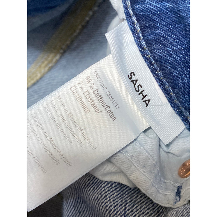 Paige Sasha Womens Blue Wide Leg Baggy High Rise Medium Wash Denim Jeans Size 31