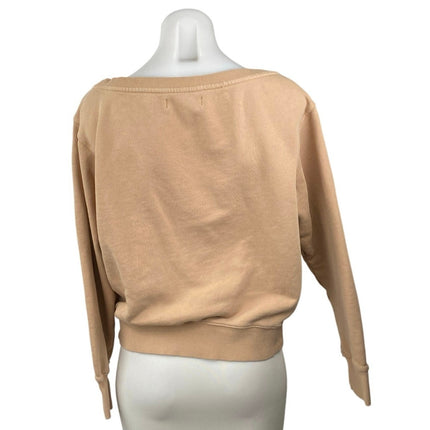 Spiritual Gangster Beige Tan Boat Neck Long Sleeve Sweatshirt Sweater Top Size S