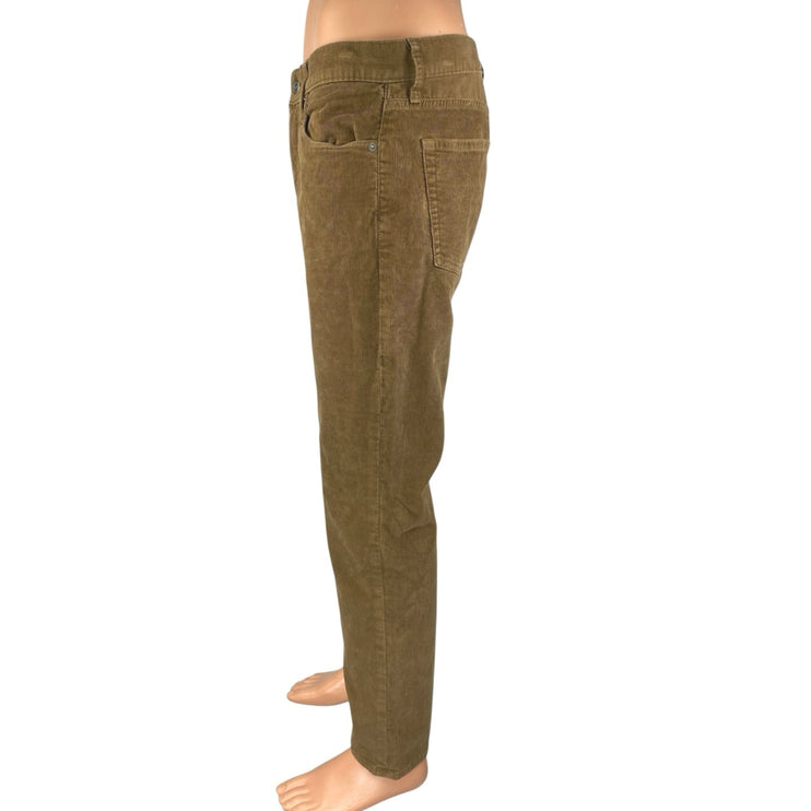 J.Crew 770 Men's Tan Corduroy Straight Fit Trousers Chino Khaki Pants Size 33x30