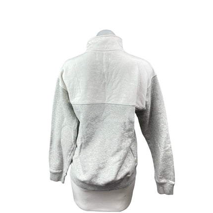 Aritzia TNA Gray White 1/4 Zip Colorblock Long Sleeve Sweater Sweatshirt Top S