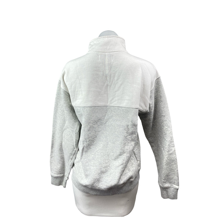 Aritzia TNA Gray White 1/4 Zip Colorblock Long Sleeve Sweater Sweatshirt Top S