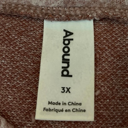 Abound Women's Pink Tan Knit Long Sleeve High Neck Sweater Sweatshirt Top Sz 3X