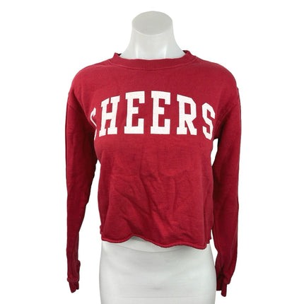 Don’t Ask Why Red Women’s Cotton Cropped Cheers Sweatshirt Top Long Sleeve One Size