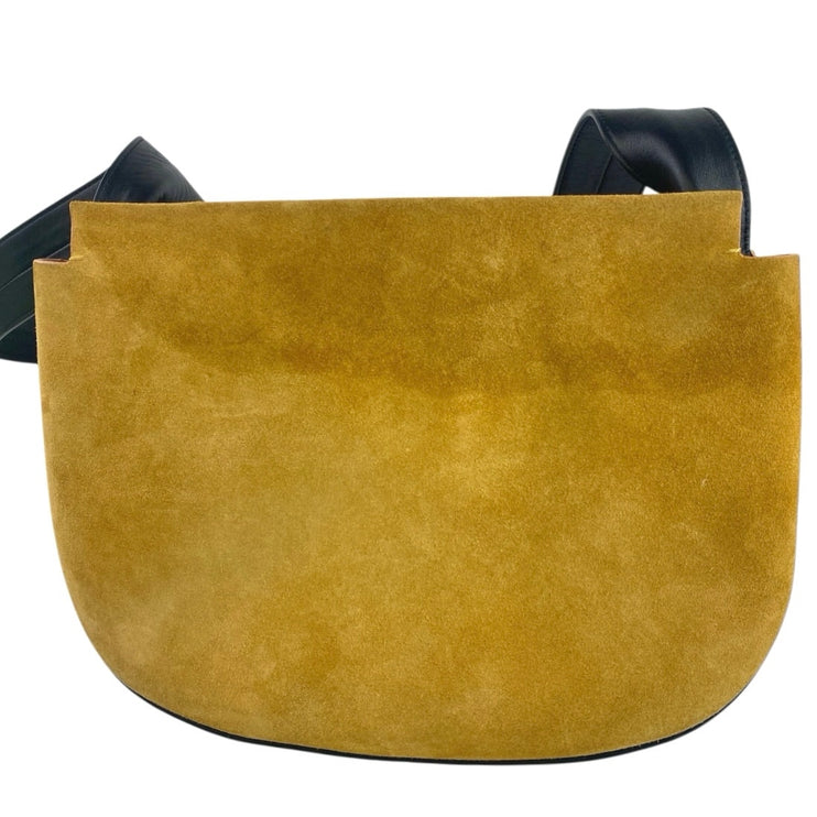 Advene Taffy Women's Brown Suede Leather Zipper Crossbody Pouch Shoulder Bag