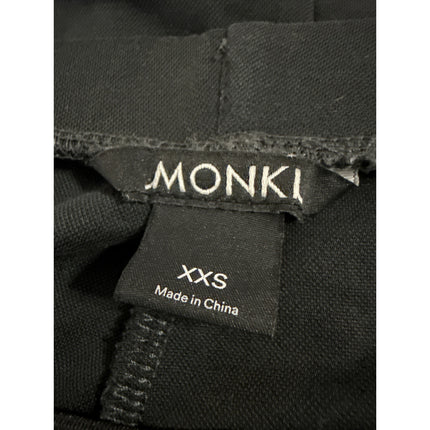 Monki Womens Black High Waisted Pull On Straight Pencil Midi Slip Skirt Size XXS