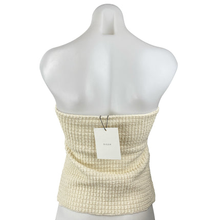 NEW Dissh Alex Cream Strapless Sleeveless Bandeau Textured Blouse Top Size XL