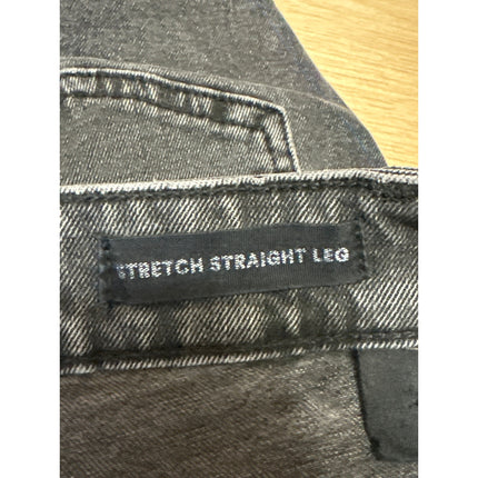 Cotton On Women's Black Frayed Raw Hem Stretch Straight Leg Denim Jeans Pants 4