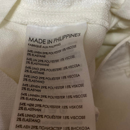 Club Monaco Women's White Linen High Waisted Wide Leg Palazzo Trousers Pants 34