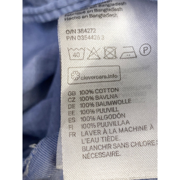 LOGG Label of Graded Goods Men's Blue Long Sleeve Button Up Shirt Top Size M