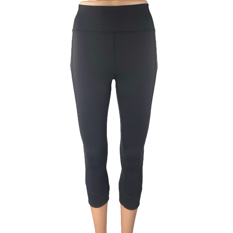 Lululemon In Movement Women's Black Crop Yoga Athletic Leggings Pants Size 4