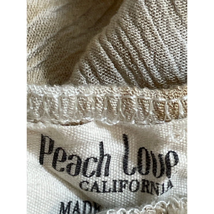 Lizard Thicket Peach Love Beige Tie Dye Sleeveless Cami Tiered Romper Shorts L