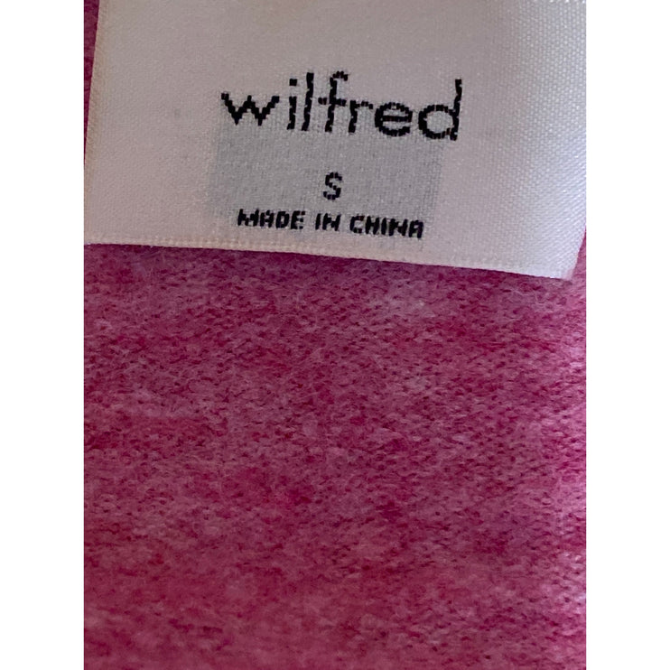 Aritzia Wilfred Pink Wool Cashmere Long Sleeve Button Up Crop Cardigan Sweater S