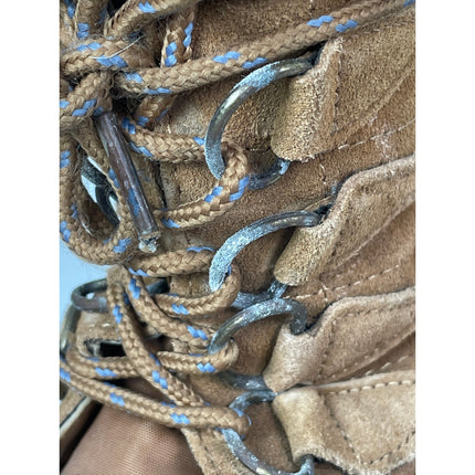 Khombu Cozy Brown Faux Fur Leather Lace Up Waterproof Snow Duck Boots Shoes 6M