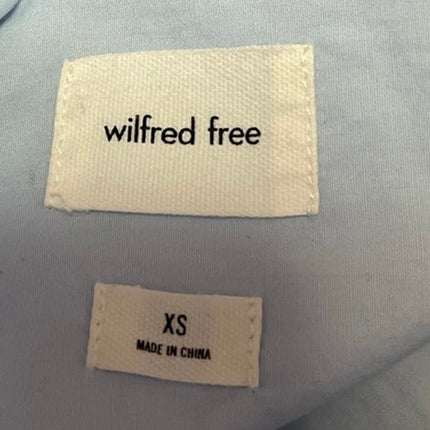Aritzia Wilfred Women's Blue Long Sleeve Collar Button Down Shirt Top Size XS